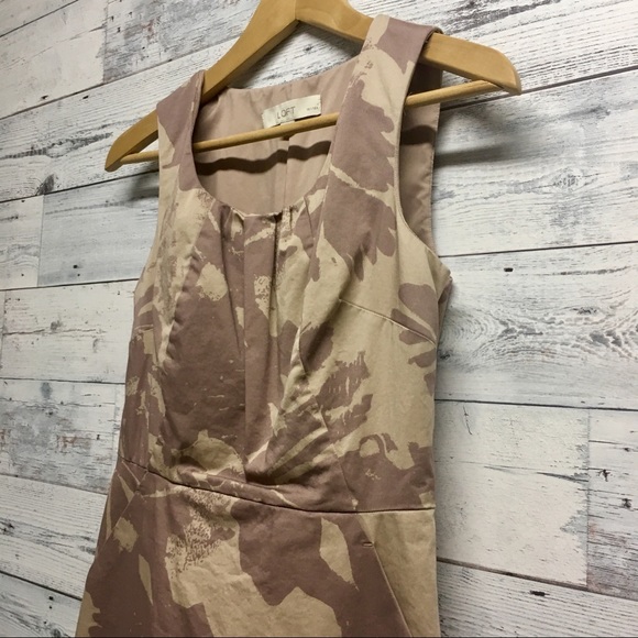 Loft pink floral print sleeveless sheath dress - Picture 4 of 11